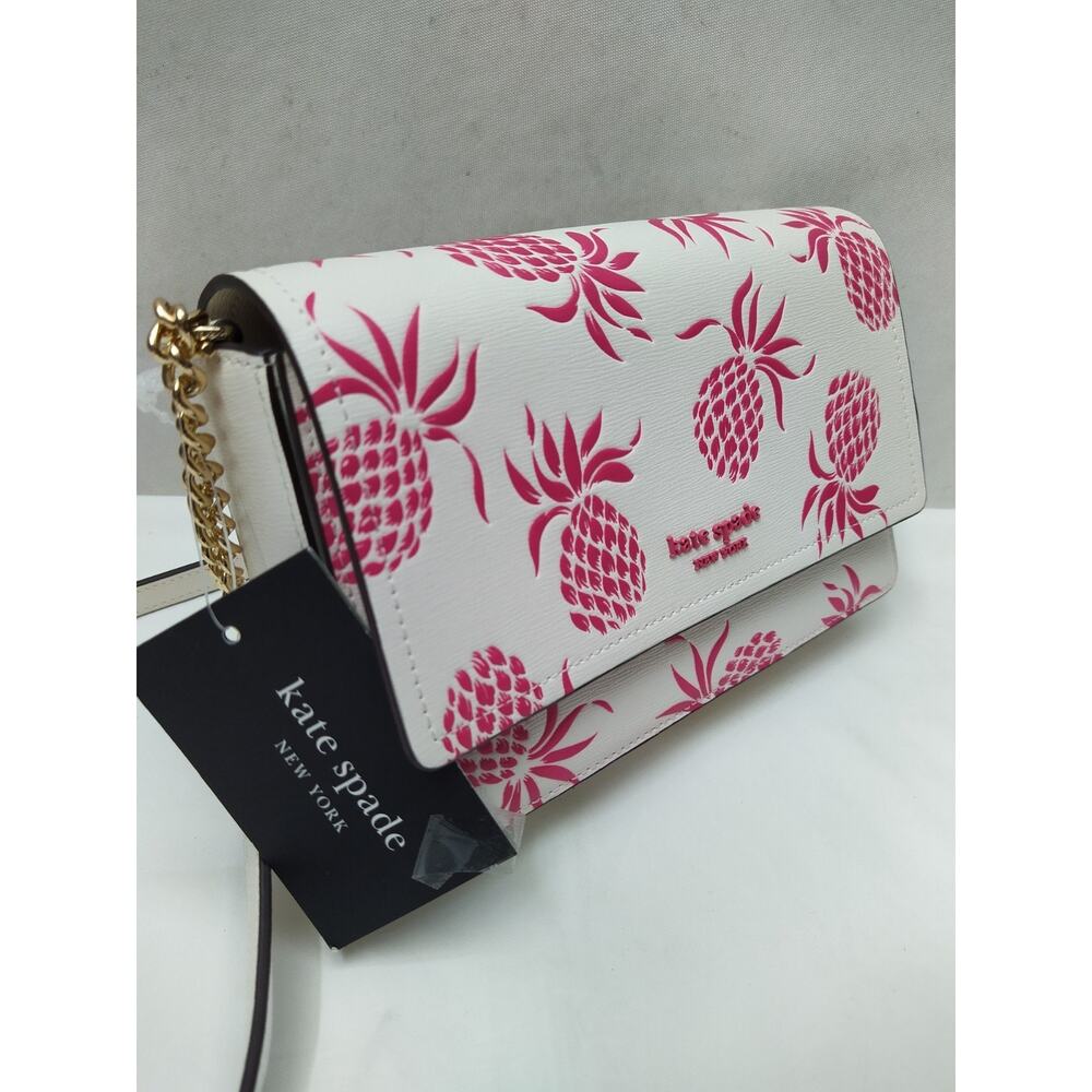 Kate Spade Morgan Cream Multicolor Leather Pineapples Crossbody Bag - NWT - Picture 3 of 16